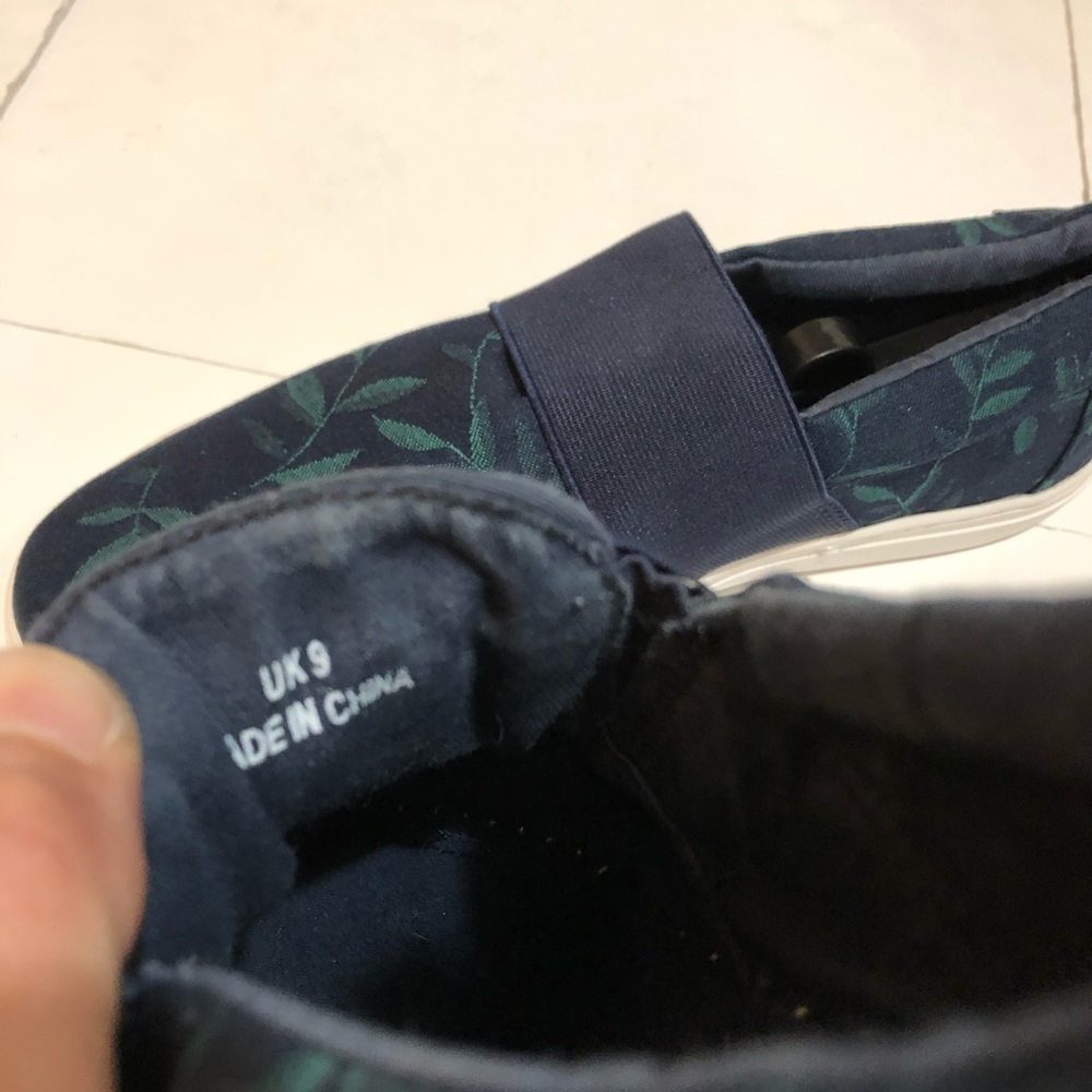 Men's Blue Canvas Slip On Sneakers - Picture 7 of 8